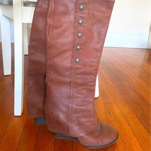 Vince Camuto Boots| High Wedge Leather Boot, Size 10